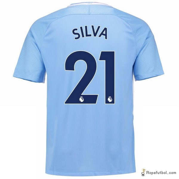 Camiseta Manchester City Replica Primera Ropa Silva 2017/18